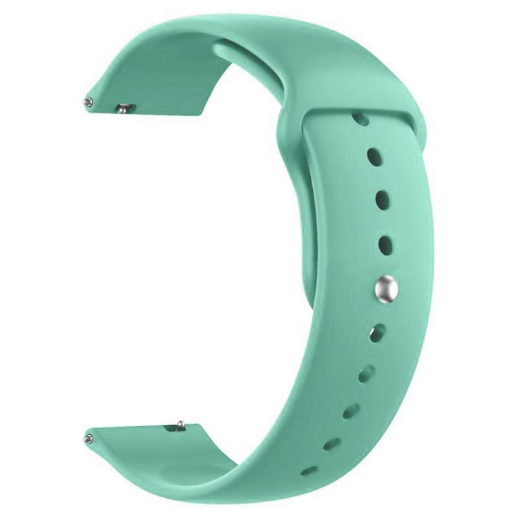 Mint teal xDfind silicone watch band with a curved strap and silver pin