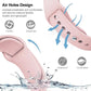 Pink silicone watch band with adjustment holes and buckle detail