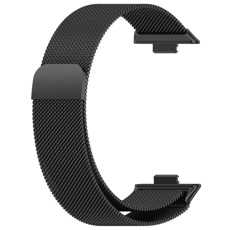 Black mesh metal watch band with magnetic clasp
