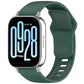 Pine green silicone watch band with reverse buckle, shown on a smartwatch