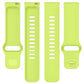 Lemon green silicone watch band shown as four separate strap sections