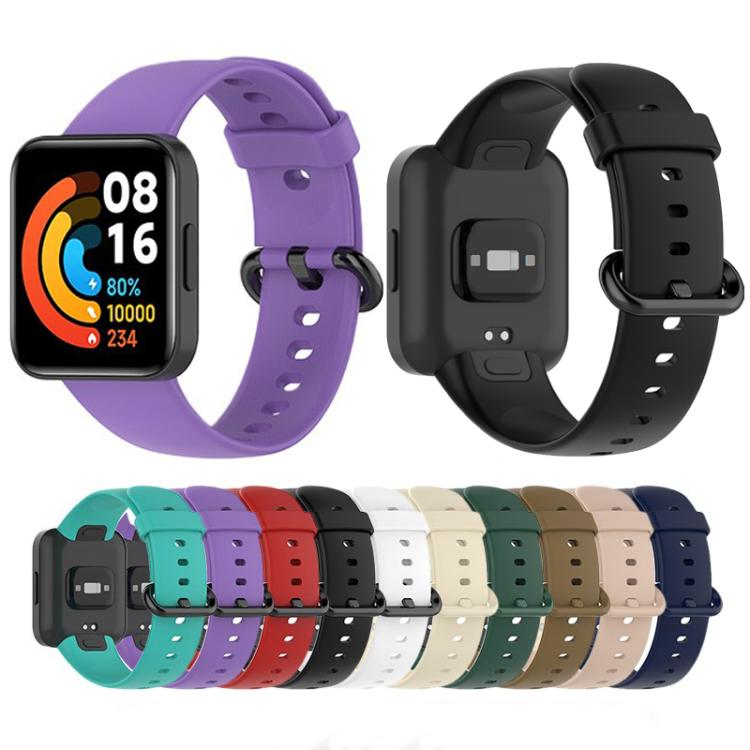 Silicone watch bands in assorted colors, shown with front and back views.