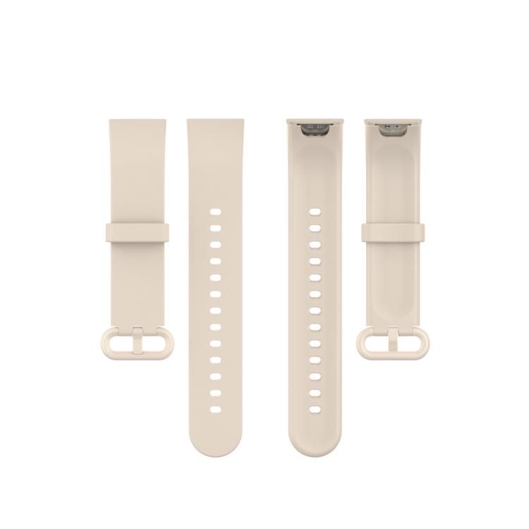 Ivory silicone watch band shown as two detachable strap pieces.
