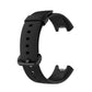 Black silicone watch band with adjustment holes and matching buckle