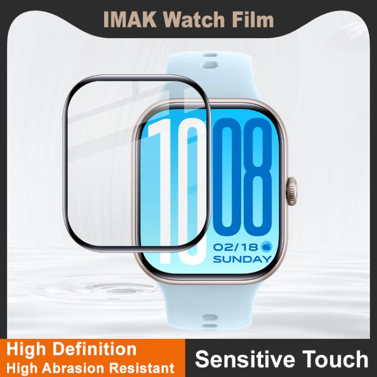 Clear watch screen protector shown beside a smartwatch, with high-definition and touch claims