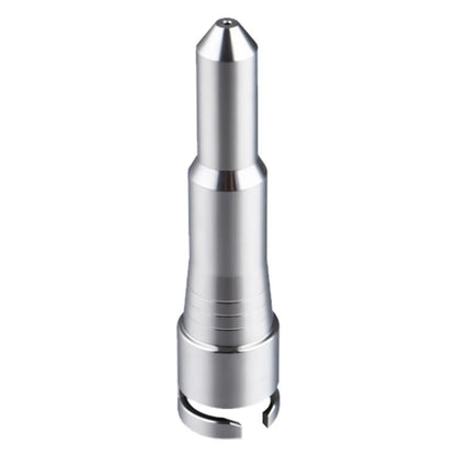 Stainless steel steam wand nozzle with conical tip and snap-on connector base
