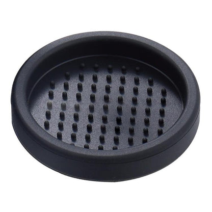 Round silicone espresso tamper pad insert with raised micro-hole texture