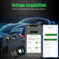 Car battery monitor device connected to smartphone voltage acquisition display