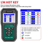 OBD2 scan tool I/M hot key readiness display with DTC status table