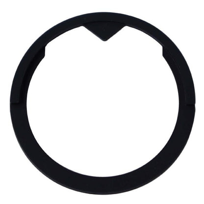Black silicone sealing ring with notched edge, 54mm inner diameter