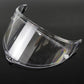 Clear anti-fog helmet visor shield lens, curved shape with transparent surface
