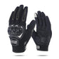 Motorcycle riding anti-slip full-finger gloves, black with textured dotted palm