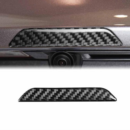 Carbon fiber trunk logo sticker, black woven strip for Tesla trunk badge