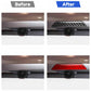 Carbon fiber trunk logo stickers, black and red woven covers on rear trunk