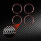 Wheel hub decoration ring set with carbon-fiber look and red inner trim