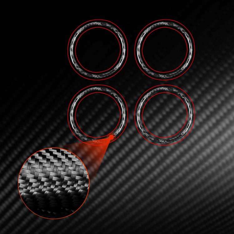Wheel hub decoration ring set with carbon-fiber look and red inner trim