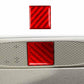 Red carbon-fiber emergency light button decorative sticker, square patch inset