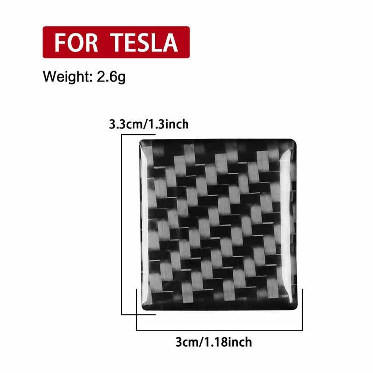 Black carbon-fiber emergency light button decorative sticker, square size shown