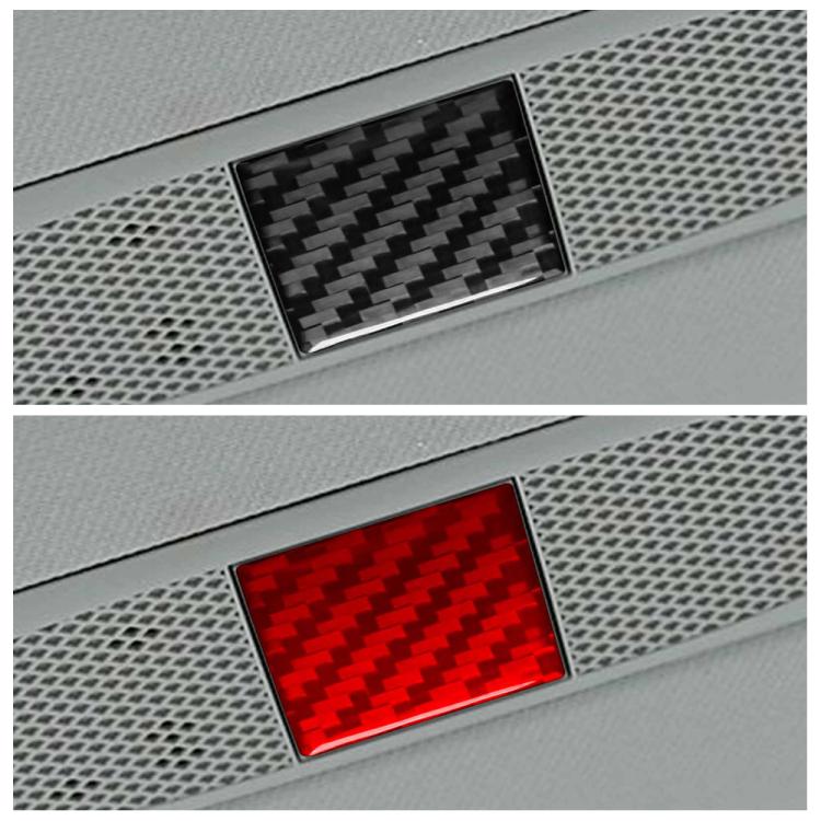 Emergency light button decorative sticker set: black and red carbon-fiber square inserts