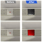 Before-and-after: emergency light button decorative sticker, black carbon-fiber square