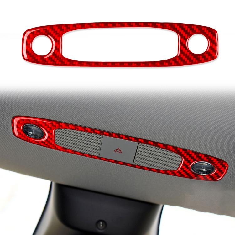 Red carbon-fiber reading light panel sticker for Tesla Model 3/Y