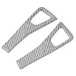 Set of carbon fiber door switch panel trim stickers with silver textured diamond pattern