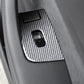 Carbon fiber patterned window control panel insert with single switch cutout