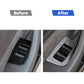 Carbon fiber window switch panel insert with four switch openings, installed