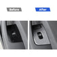 Carbon fiber window control panel insert with single switch opening, installed