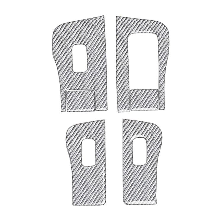 Carbon fiber window lift panel sticker set, four pieces with cutout holes