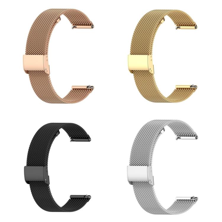 xDfind metal mesh watch bands in rose gold, gold, black, and silver