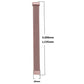 Rose gold Milanese magnetic metal watch band with 20 mm width and size S length markings