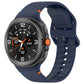 Navy silicone watch band with a round smartwatch