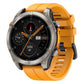Zeblaze Stratos 4 GPS smartwatch with orange strap, silver rugged case and round display