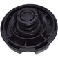 Car radiator cap underside with internal circular channels and embossed “200” mark