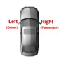 Vehicle diagram marking driver-side left and passenger-side right rear light position