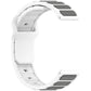 18mm white and gray silicone watch band, shown from the inner side.