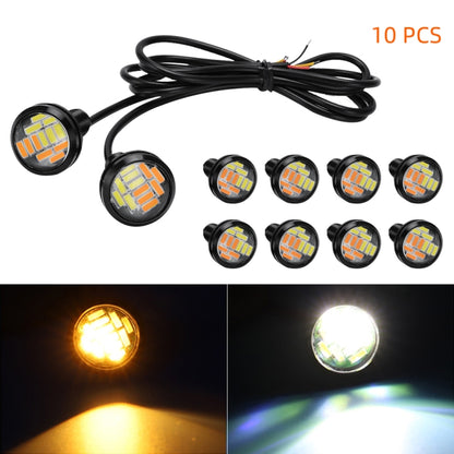 Motorcycle LED eagle-eye light set, 10 round 23mm lamps with black wiring