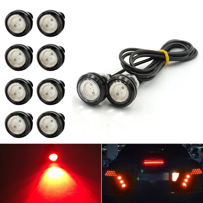 Eagle eye LED double-lens motorcycle lights, black housings, wired set of spot lights
