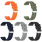 xDfind hybrid watch bands in orange, olive green, midnight blue, gray, and black