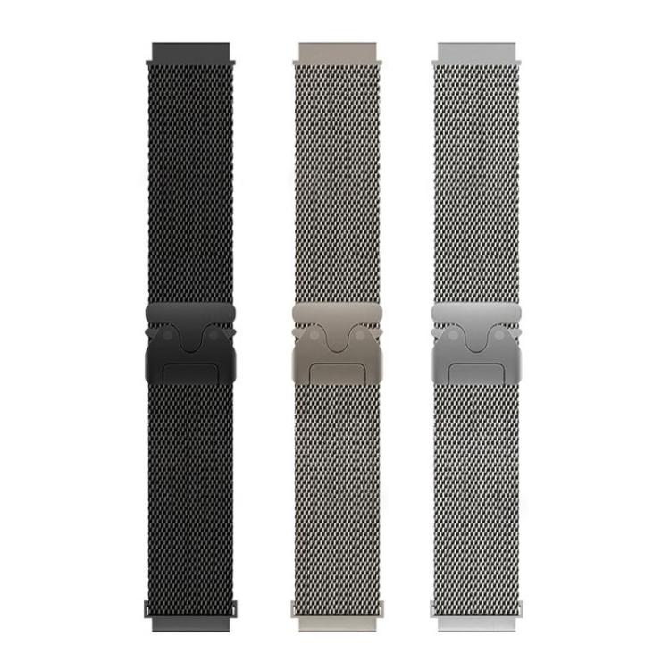 xDfind stainless steel mesh watch bands in black, titanium, and silver