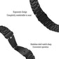 Black titanium alloy watch band with three-bead links and a folding clasp.