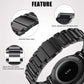 Black three-bead titanium alloy watch band with quick-release pins and adjustable links.