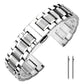 xDfind Five-bead Solid Stainless Steel Butterfly Buckle Watch Band, 14mm, 18mm, 20mm, 22mm