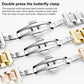 xDfind Five-bead Solid Stainless Steel Butterfly Buckle Watch Band, 14mm, 18mm, 20mm, 22mm