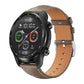 xDfind Flat Head Black Shark Fine Grain Leather Watch Band, 20mm For Ticwatch GTH / E3 / E / 2, 22mm For Ticwatch Pro X / Pro3 / Pro / GTX / E2