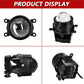 Set of dual-lens 3-inch fog lights with black housings and mounting brackets