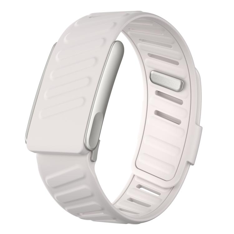 White silicone sports watch band with matching white inner panels