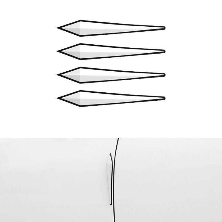 White PVC car door anti-collision strip set, four arrow-shaped pieces
