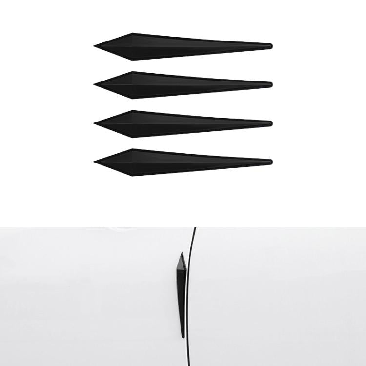 Black PVC car door anti-collision strip set, four arrow-shaped pieces